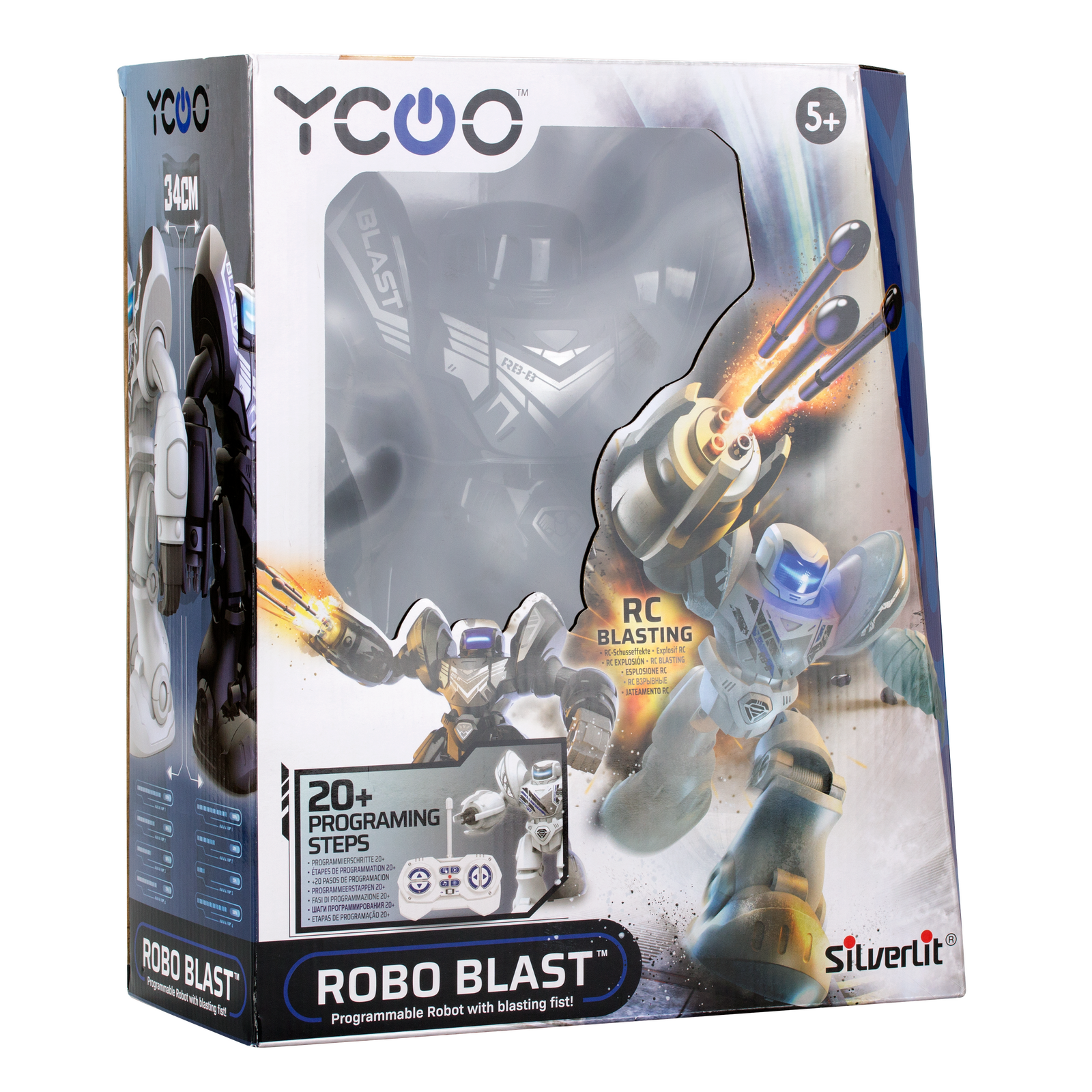 Silverlit YCOO Robo Blast - Interactive Remote Control Robot Toy for Kids with LED Lights & Sound Effects - Perfect for Indoor Play, STEM Learning & Birthday Gifts