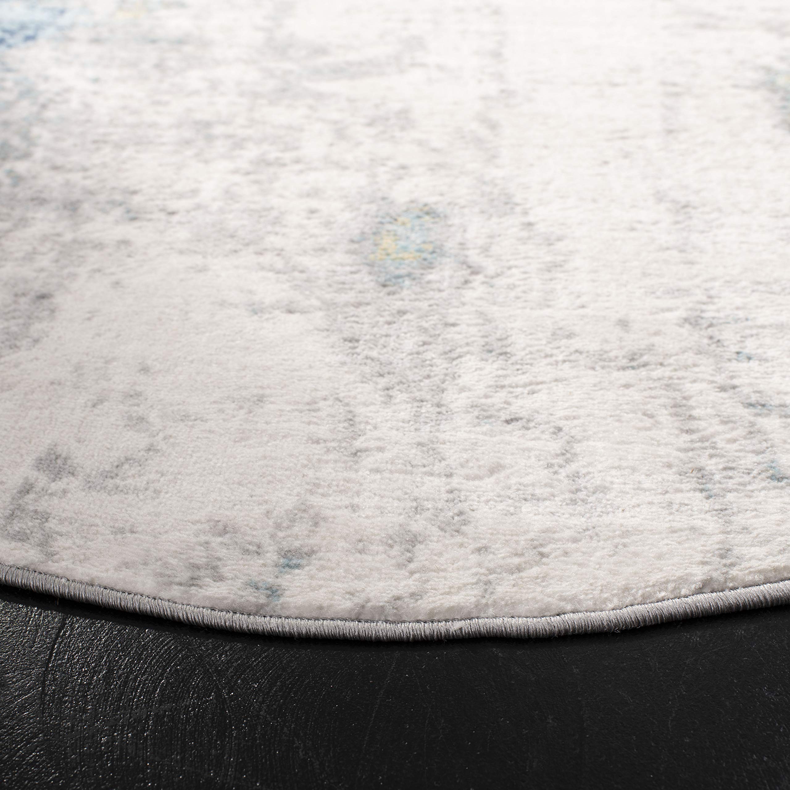 SAFAVIEH Jasper Collection 9' Round Grey & Gold Modern Abstract Area Rug - Non-Shedding, Soft & Durable - Perfect for Dining Room, Living Room, Bedroom or Entryway Decor