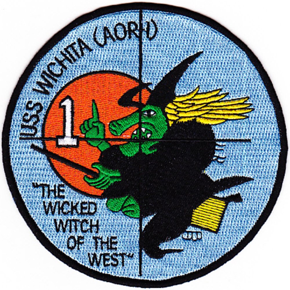 USS Wichita AOR-1 Replenishment Oilers Ship Patch - Wicked Witch | US Navy Military Collectible | Perfect for Veterans, History Buffs & Model Ship Enthusiasts