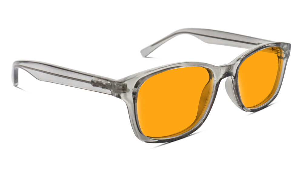 SunDown Lucent Blue Light Blocking Glasses - Pearl Grey Frame for Eye Strain Relief & Better Sleep | Perfect for Nighttime Use, Gaming, and Computer Work