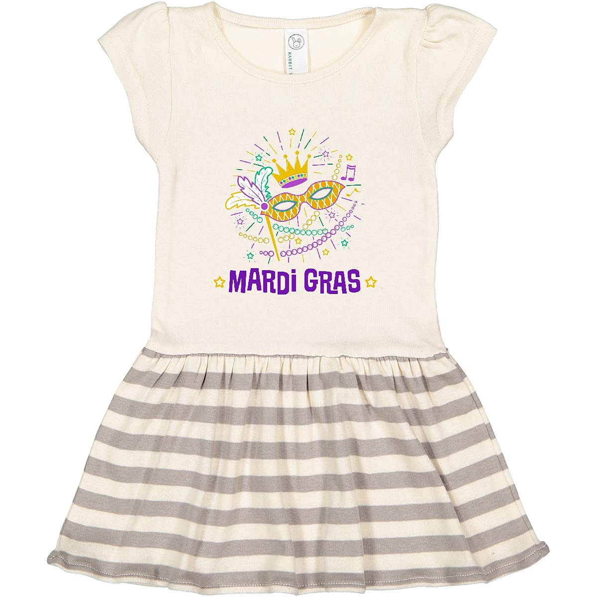 Inktastic Mardi Gras Crown Mask & Dress for Toddlers - Festive Party Costume
