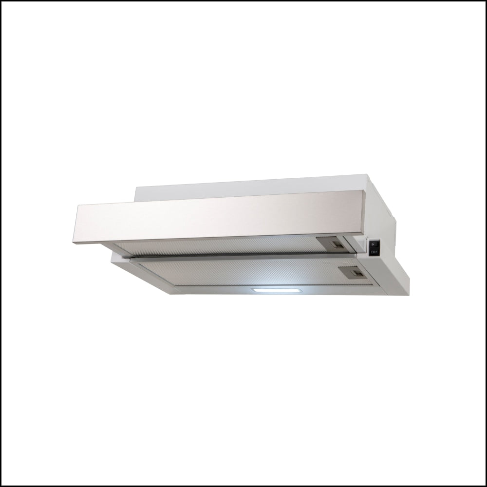 Euro Appliances EVR60FVSS2 60cm Recirculating Slide Out Range Hood - Stainless Steel Kitchen Ventilation for Apartments & Small Spaces