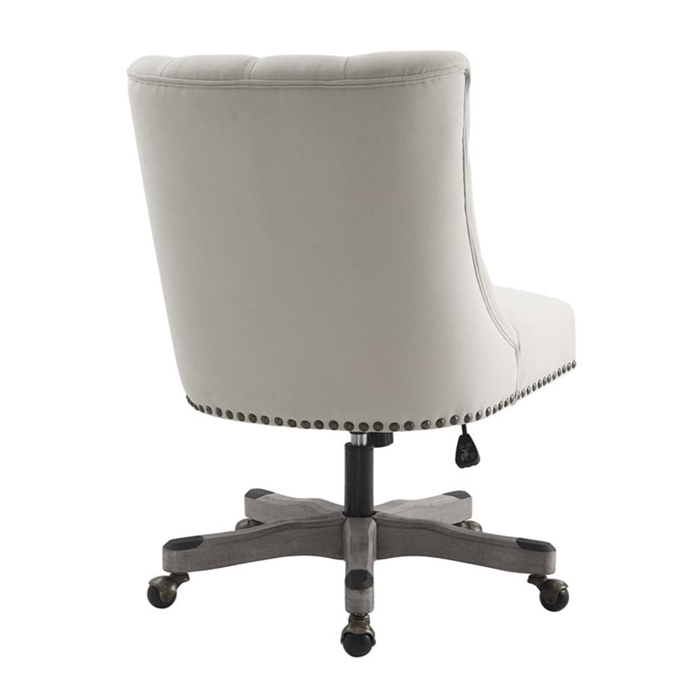UrbanPro Wood Upholstered Office Chair in Natural Beige - Ergonomic Home Office Desk Chair with Lumbar Support - Perfect for Remote Work, Study & Gaming Setup