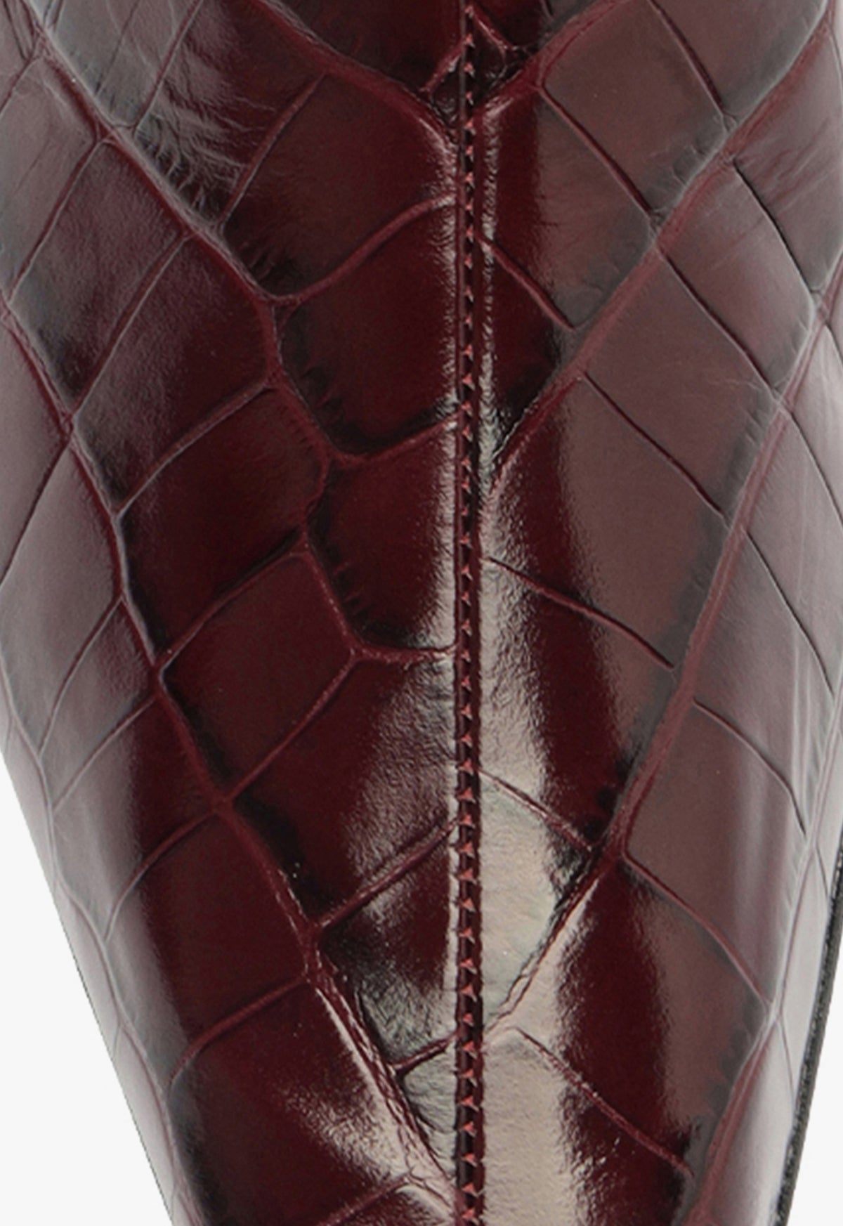Dellia Crocodile Embossed Leather Ankle Boots with 2.4