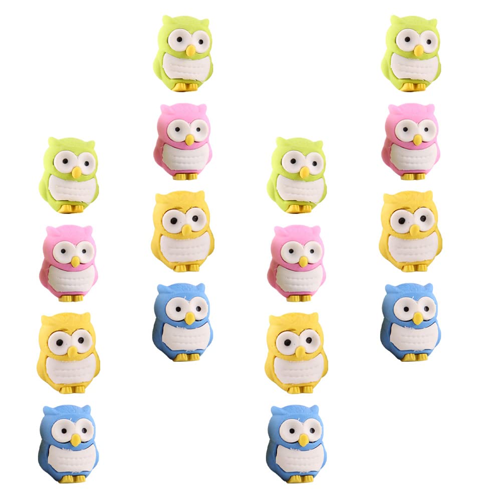 NUOBESTY 16Pcs Cute Kawaii Pencil Erasers for Kids - Colorful Mini Eraser Set for School, Office & Home Use - Fun Children's Stationery & Household Supplies
