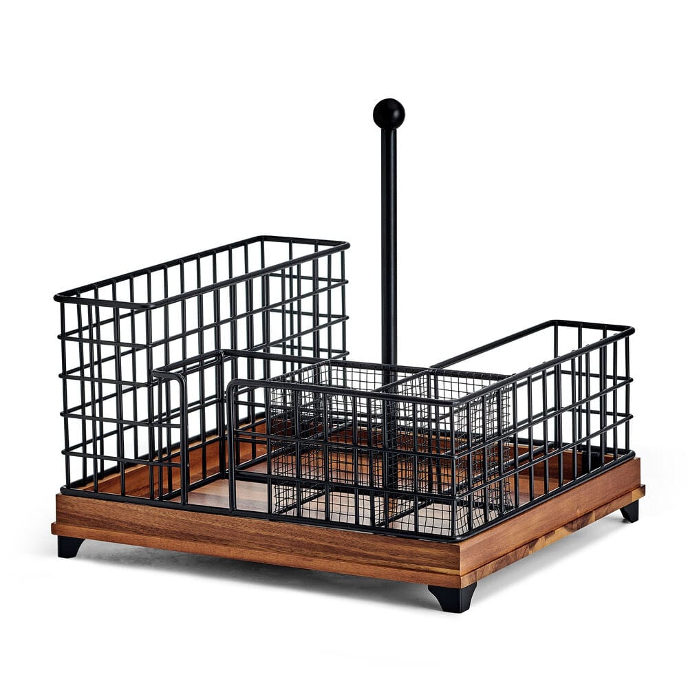 Portable Grid Hostess Picnic Storage Caddy Organizer - Foldable Outdoor Picnic Basket for Camping, Beach, and Party Supplies - Perfect for Picnics, BBQs, and Tailgating
