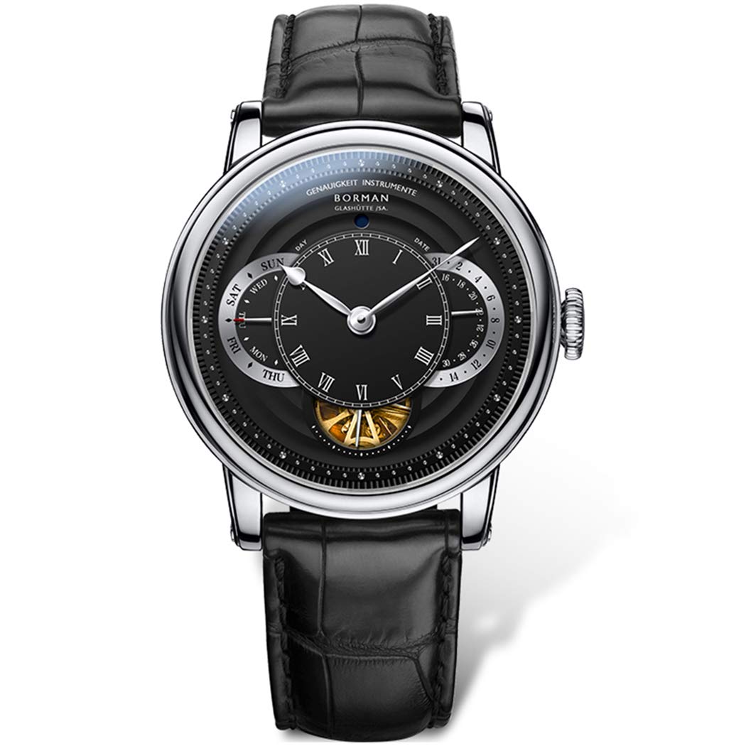 BORMAN Men's Automatic Mechanical Watch - Luxury Business Dress Wristwatch with Self-Wind, 50M Waterproof, Month/Week/Date/24H Display - Perfect for Office, Formal Events & Everyday Wear