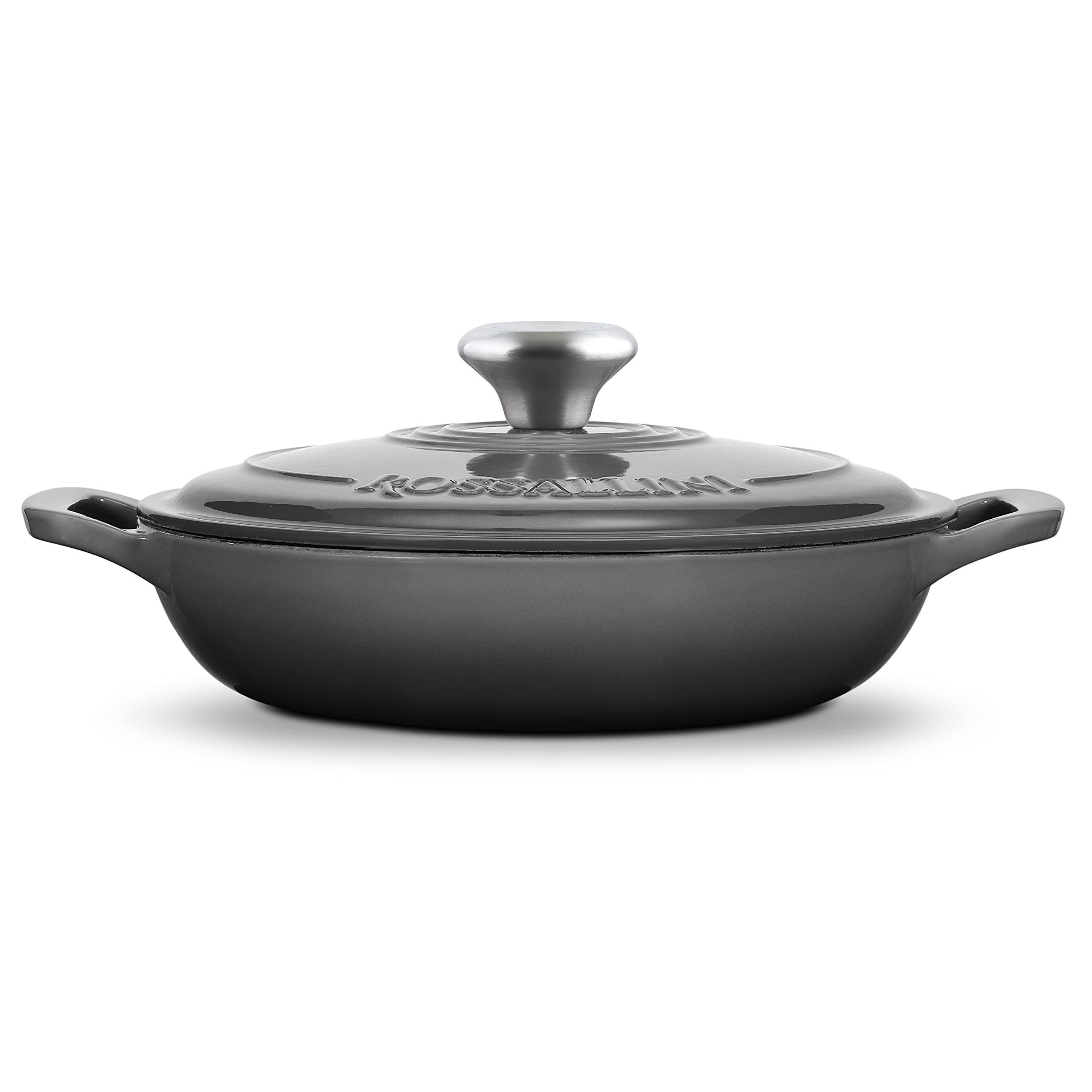 Premium Enameled Cast Iron Braiser with Non-Stick Surface & Tight-Fitting Lid – 3.5Qt (3.3L) Oyster Grey – Ideal for Roasting, Baking, Sautéing, Searing & Pan Frying – Perfect for Family Dinners, Holiday Cooking & Restaurant-Quality Meals