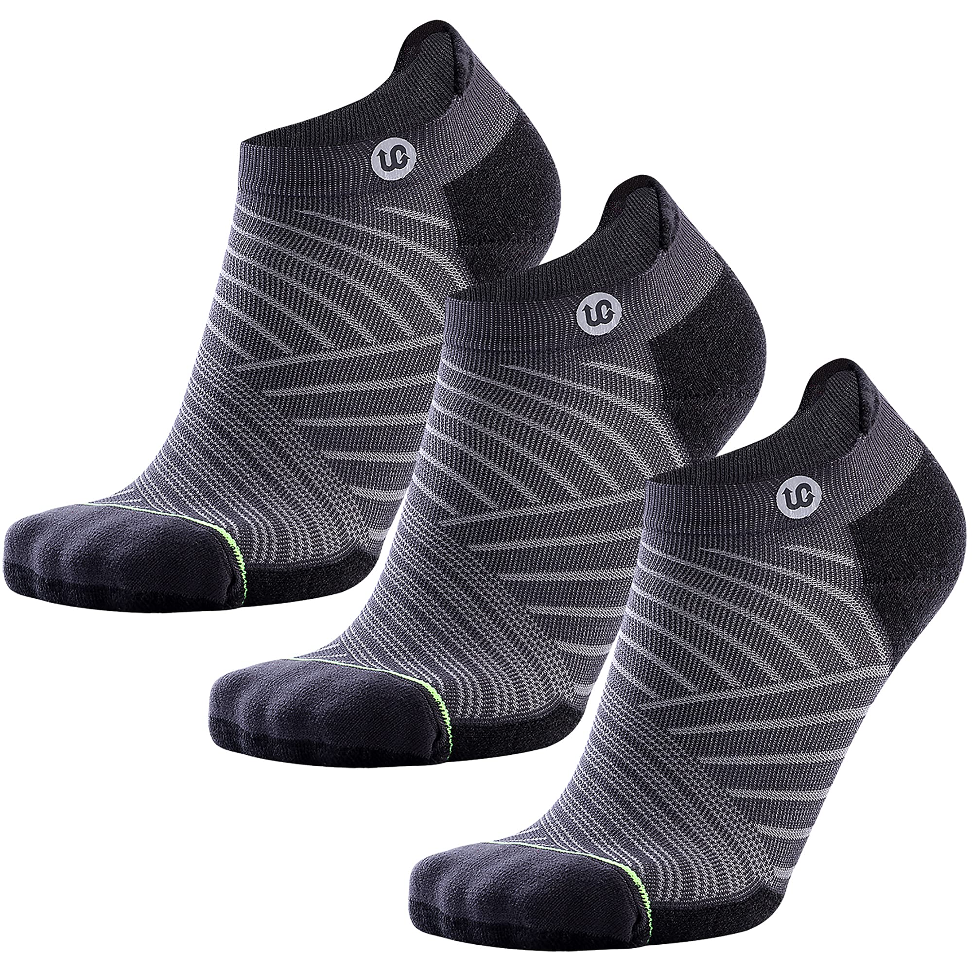 UGUPGRADE Merino Wool Athletic Running Socks - Cushioned Low Cut Sport Socks for Men & Women (3 Pairs) - Perfect for Jogging, Hiking & Gym Workouts
