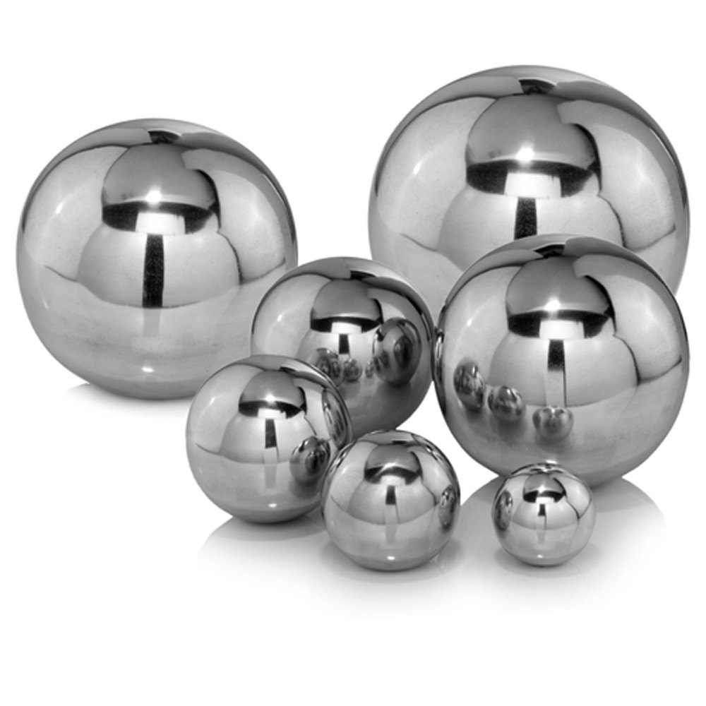 Modern Silver Aluminum Decorative Balls - 10-inch Polished Sphere Orbs for Centerpiece Bowls, Tabletop & Wall Decor | Elegant Home & Office Decoration Accents | Perfect for Living Room, Wedding, Event & Interior Design