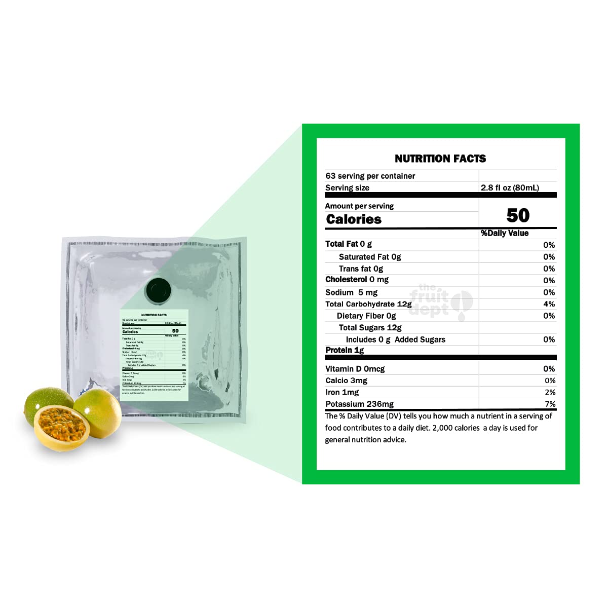 4.4 Lb Aseptic Passion Fruit Puree - Bulk Fruit Puree for Baking, Smoothies, Desserts & Commercial Use