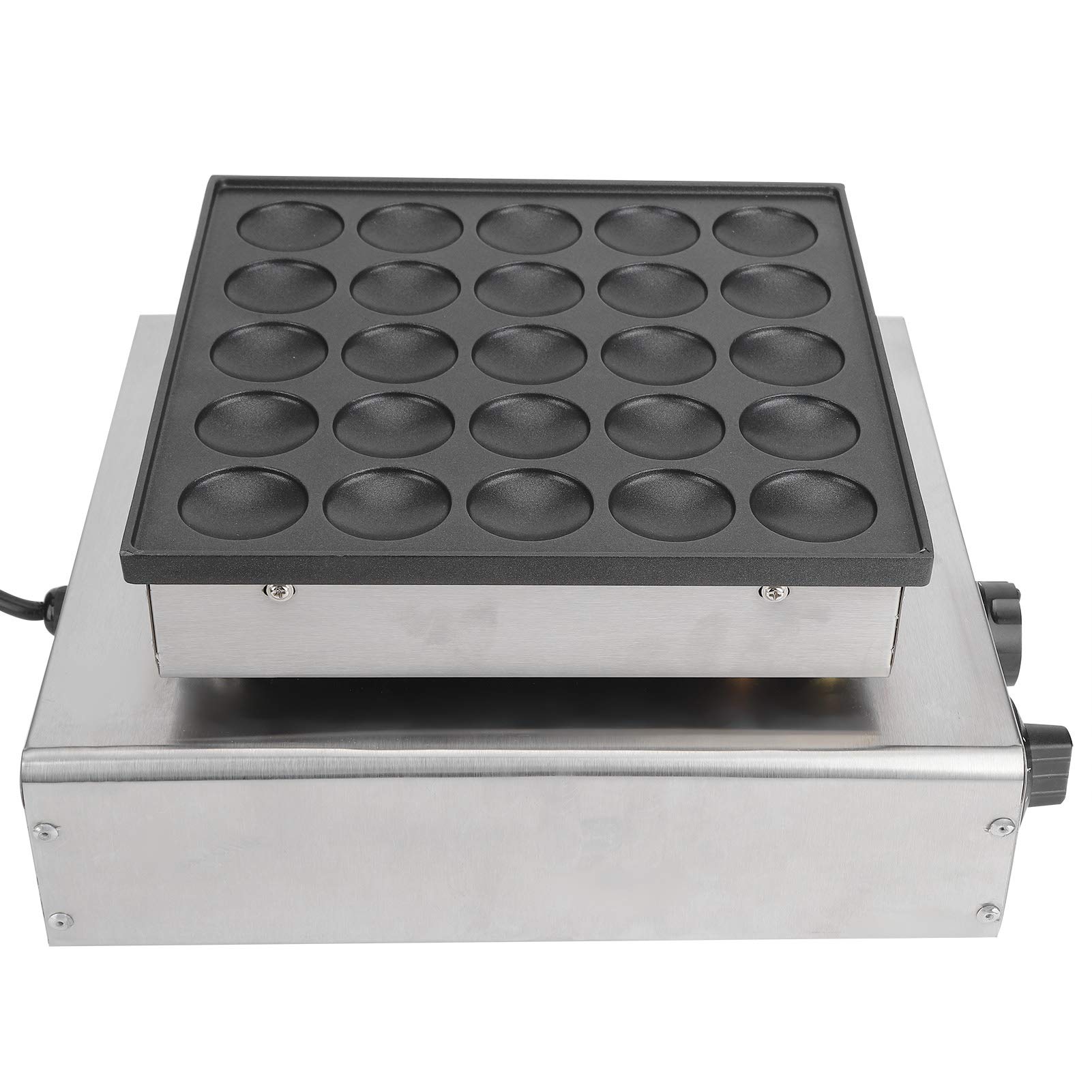 **950W Electric Pancake Maker - 25 Hole Non-Stick Waffle & Muffin Machine with Timer & Temperature Control - Stainless Steel Mini Dutch Pancake Baker for Home & Commercial Kitchens - Perfect for Breakfast, Brunch, and Party Snacks**