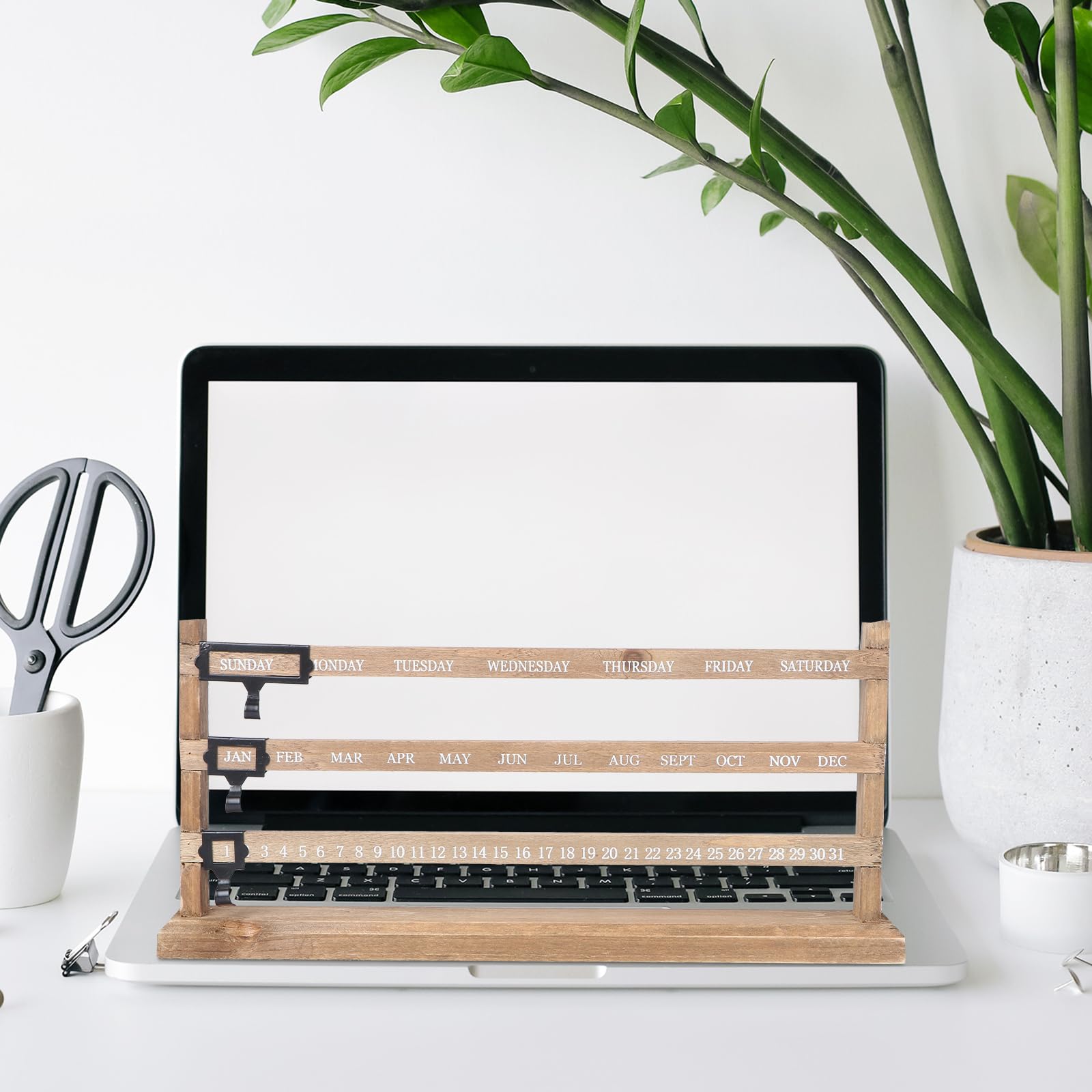 Vosarge Perpetual Desk Calendar - Wooden Sliding Wall Calendar for Home & Office Decor - Perfect for Daily Planning, Gifts, and Desk Organization