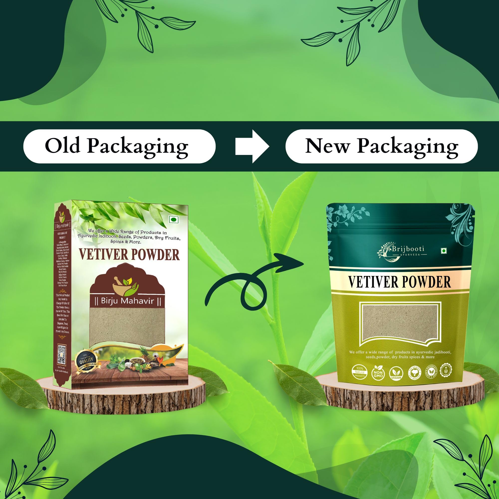 Organic Vetiver Root Powder (100g) - Khus Khus Powder for Hair Growth, Face Scrub & Healthy Skin | Vetiveria Zizanioides | Natural Skincare & Haircare Solution for Spa, Aromatherapy & DIY Beauty Treatments