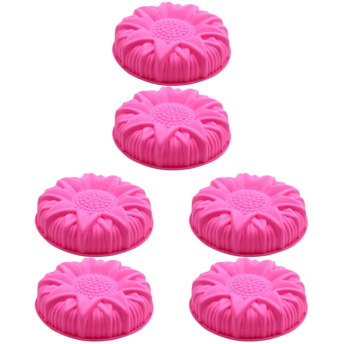 EXCEART 3-Piece Sunflower Shaped Cake Pan Set - Non-Stick Silicone Baking Molds for Wedding, Birthday, and Party Cakes - Perfect for Cupcakes, Desserts, and DIY Baking Gifts