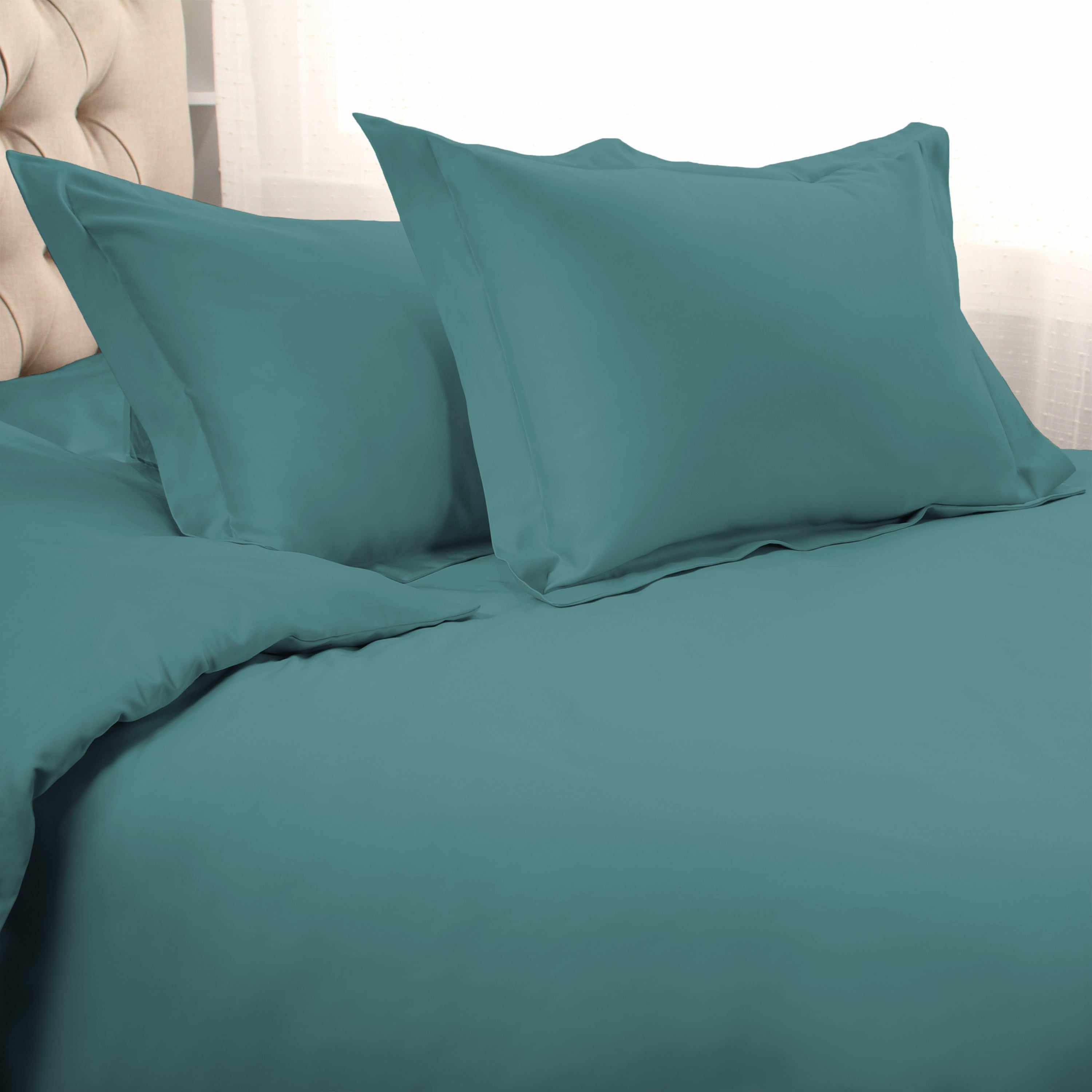 1000 Thread Count Egyptian Cotton Solid Duvet Cover Set - Luxury Bedding for Master Bedroom & Guest Room - Soft Breathable Duvet Cover for All Seasons