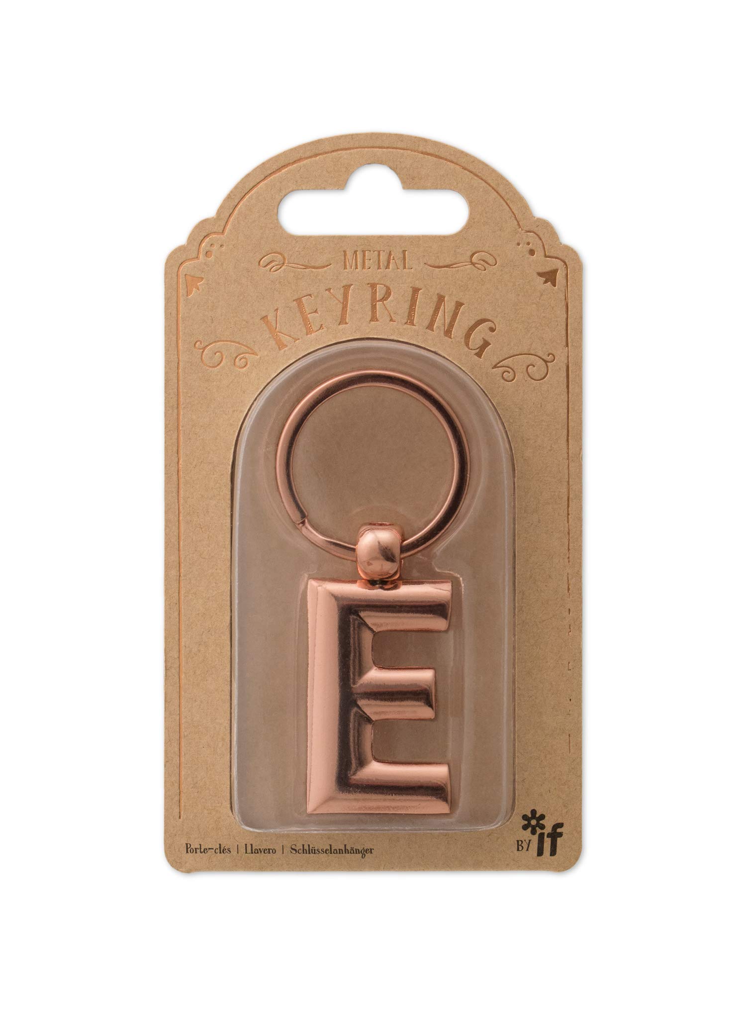 Personalized Rose Gold Alphabet Letter Keyring - Custom IF Metal Initial Keychain for Gifts, Jewelry & Accessories - Perfect for Birthdays, Anniversaries & Everyday Carry