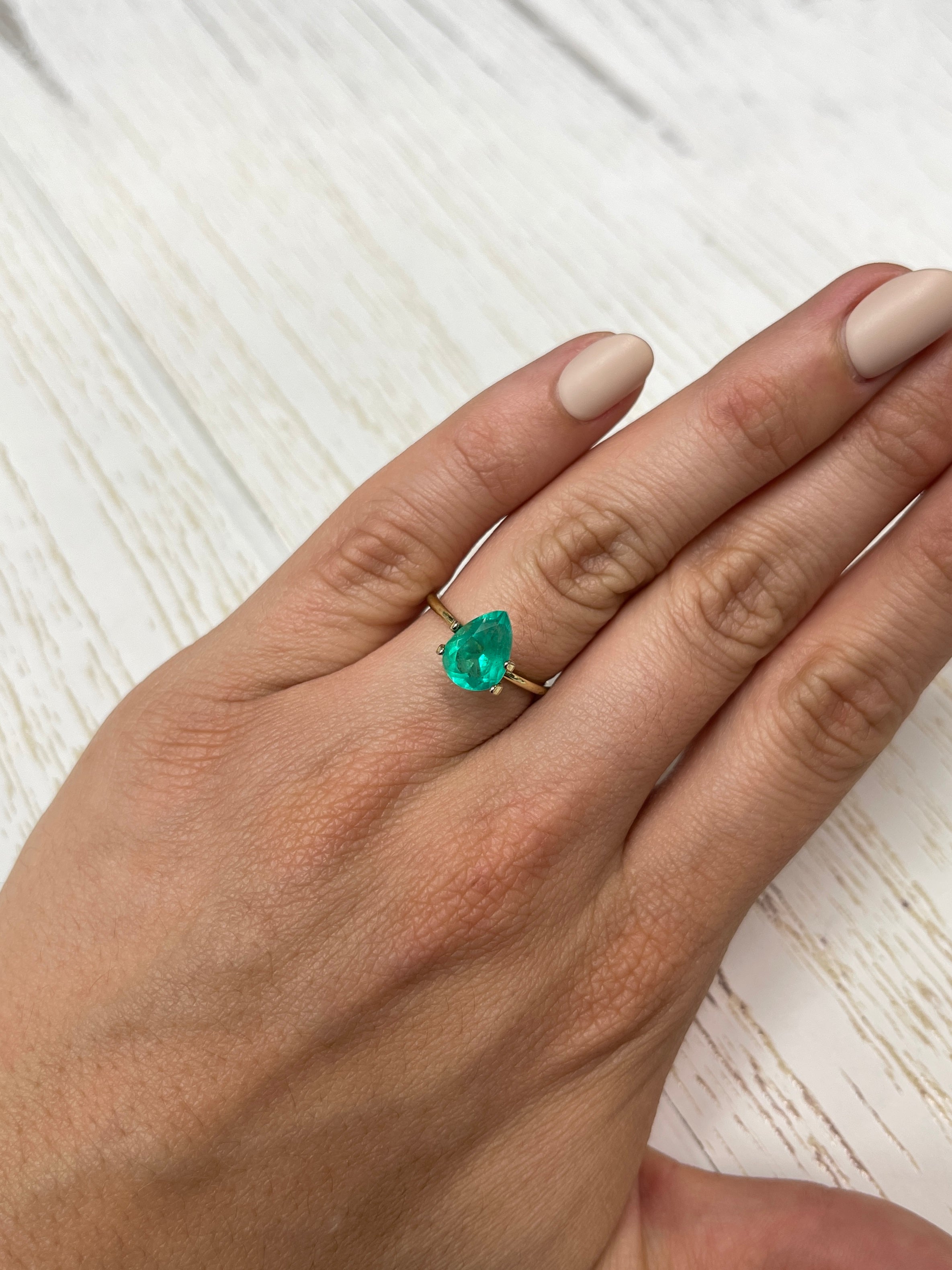 1.88 Carat Natural Colombian Emerald Pear Cut Loose Gemstone - Chunky Green Emerald for Jewelry Making, Engagement Rings & Custom Designs