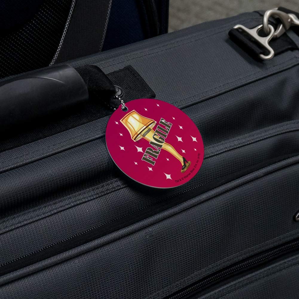 Christmas Story Fragile Round Luggage ID Tag - Durable Suitcase & Carry-On Baggage Identifier - Perfect for Holiday Travel & Gift Giving