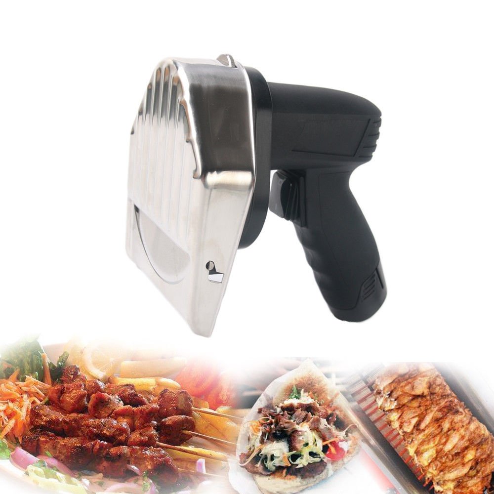 Commercial Electric Gyro Knife - 110V Shawarma Slicer with 2 Blades for Doner Kebab & Meat Cutting | Perfect for Restaurants, Food Trucks & Catering Businesses