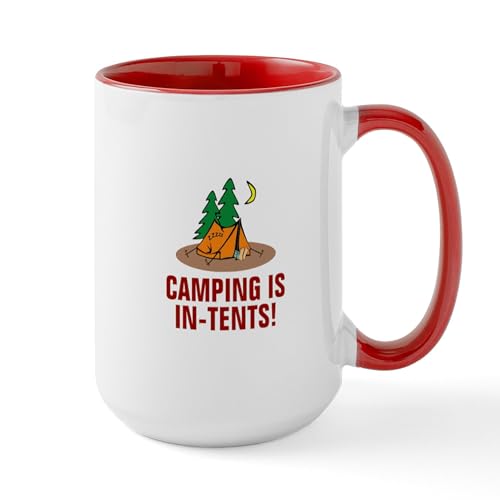 White/Red Inside - Camping Is In Tents Mugs