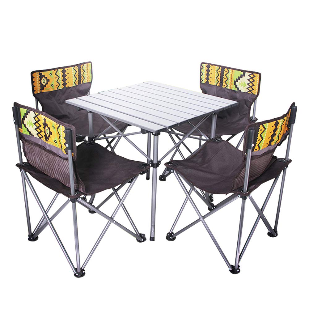 Portable 5-Piece Folding Camping Table and Chairs Set - Lightweight Outdoor Picnic, Beach, Patio & Travel Furniture with Carrying Bag - Perfect for Backyard BBQs, Beach Trips & Camping Adventures