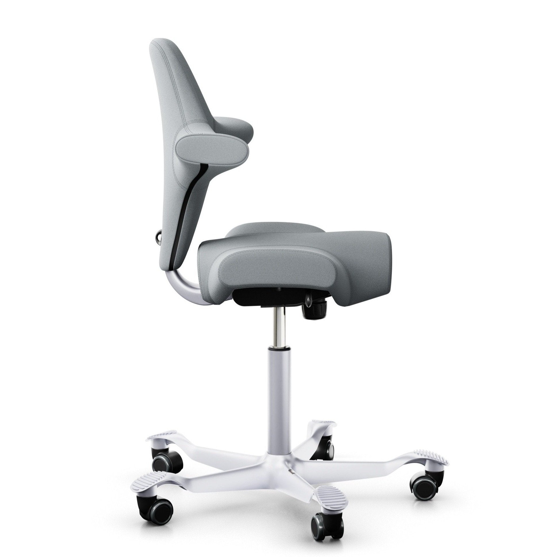 HÅG Capisco 8106 Ergonomic Office Chair - Adjustable Height with Optional Footrest - Grey Mesh Back Support - Perfect for Home Office, Coworking Spaces & Creative Workstations