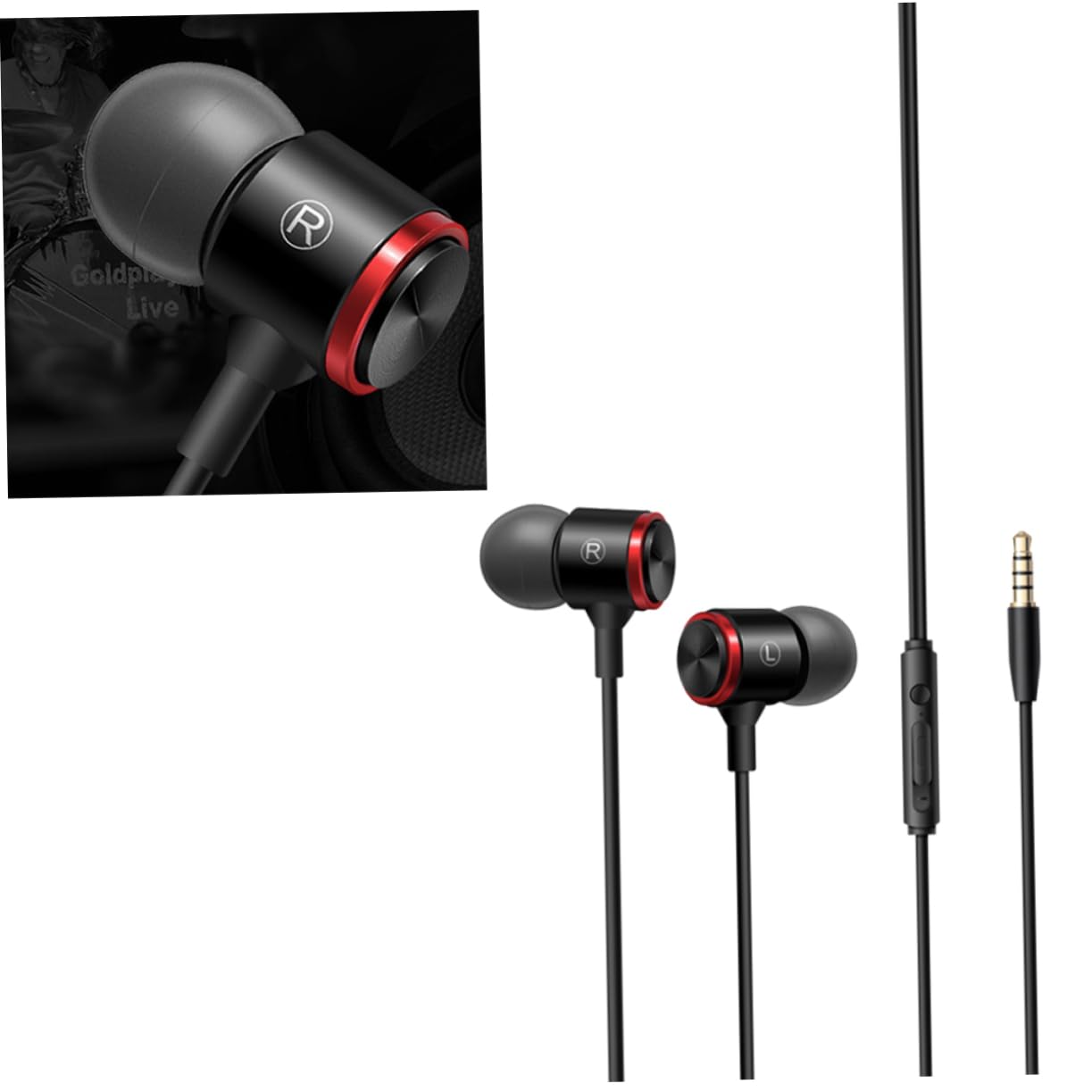 Mikikit 3-Piece High Fidelity Metal In-Ear Wired Earphones with Enhanced Bass - Noise Isolating Earbuds for Computer, Smartphone, Gaming & Music Listening