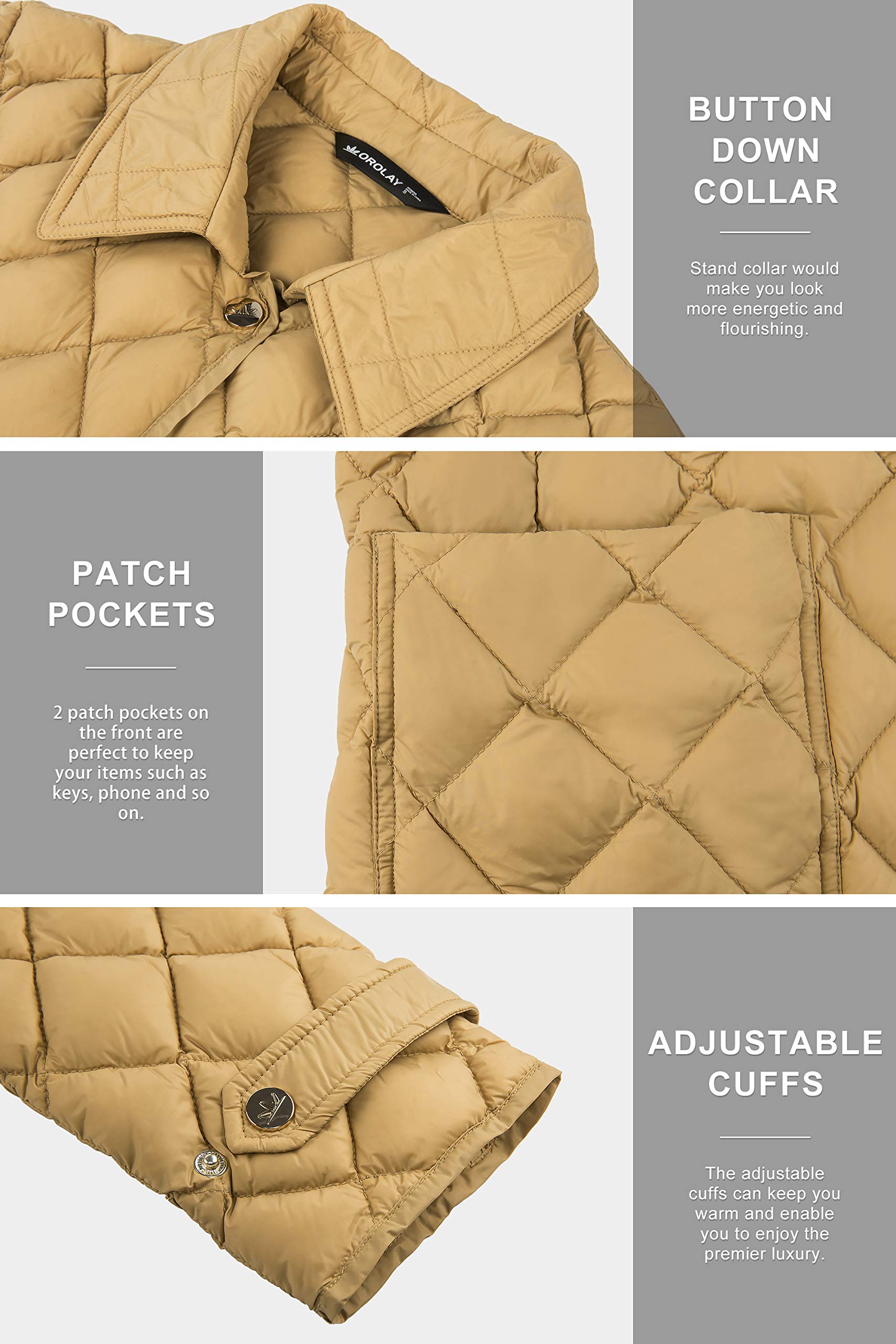 Orolay Women's Lightweight Cropped Puffer Jacket - Packable Stand Collar Down Coat for Winter, Fall & Spring | Perfect for Outdoor Activities, Travel & Casual Wear