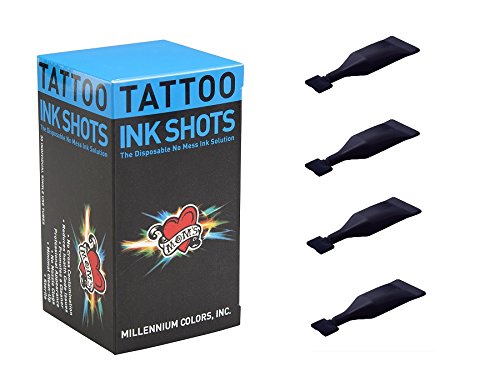Millennium Moms Professional Tattoo Ink - Box of 30 Ink Shots (1.0oz Each) - 005 Black Onyx for Tattoo Artists & Body Art Professionals | Perfect for Tattoo Studios, Home Artists & Permanent Makeup