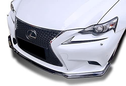 3-Piece Front Bumper Lip Spoiler for 2014-2016 Lexus IS250 IS350 F-Sport | Real Carbon Fiber Body Kit Splitter | JDM-Style Air Chin | Perfect for Car Enthusiasts & Street Racing Upgrades