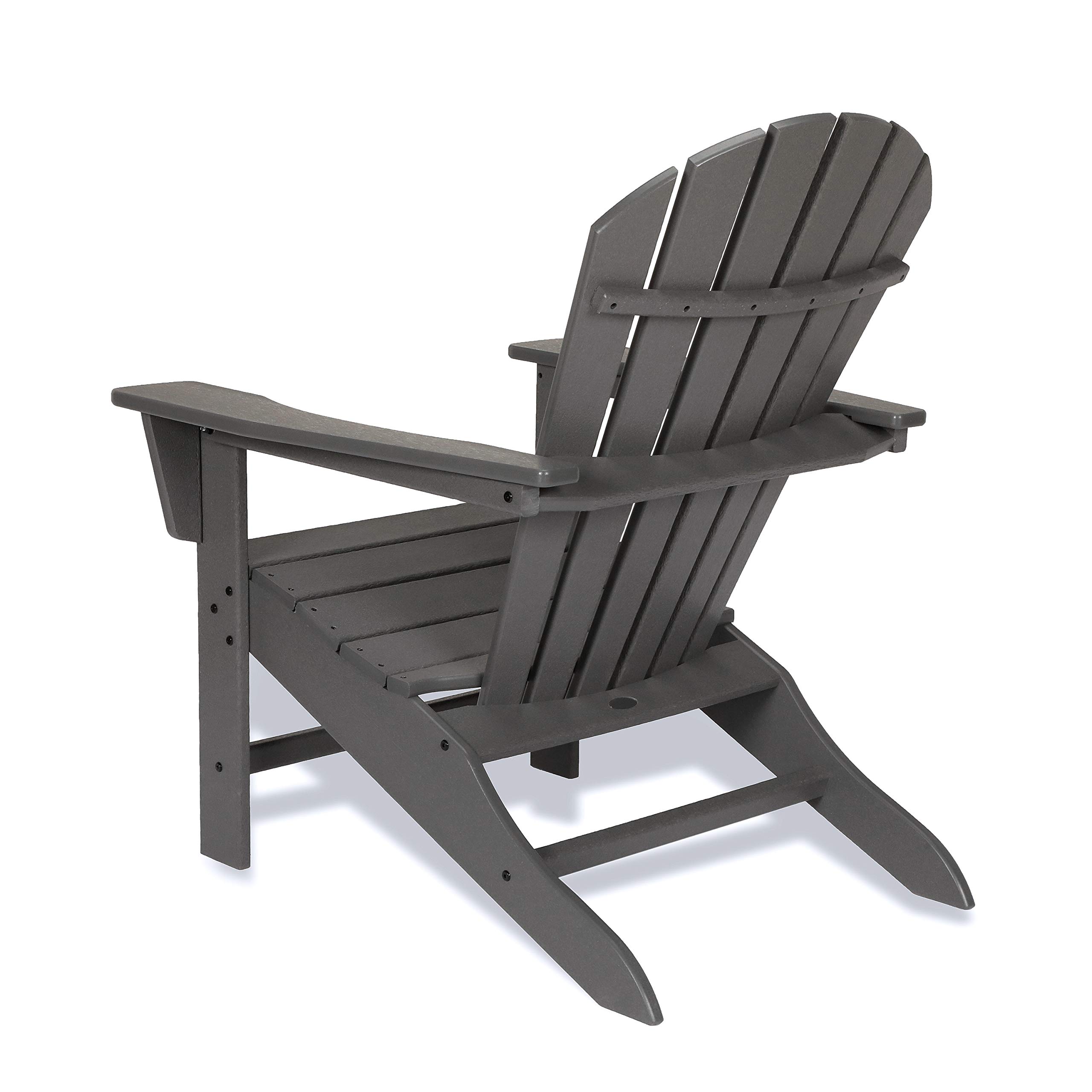 POLYWOOD South Beach 5-Piece Adirondack Chair Set with Side Table & Ottomans - Durable Outdoor Patio Furniture for Poolside, Garden & Backyard Relaxation