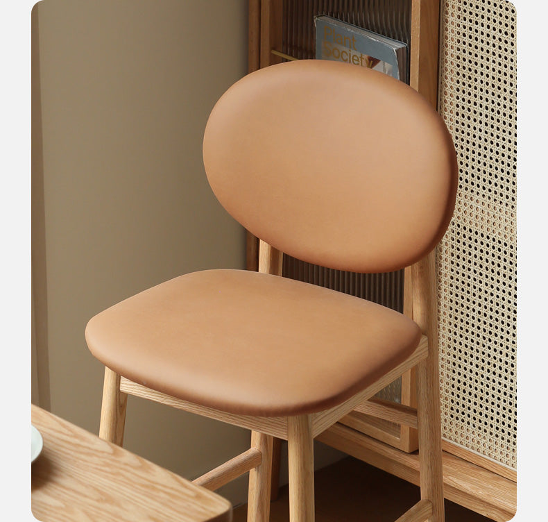 Solid Oak Wood Japanese Modern Bar Stool - Comfortable & Stylish Bar Chair for Kitchen Island, Dining Counter, and Home Bar