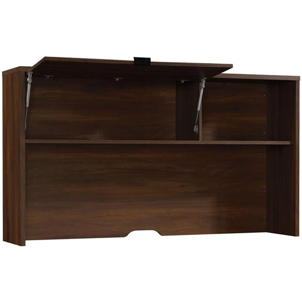 UrbanPro Englewood Large Wooden Desk Hutch in Spiced Mahogany - Home Office Organizer with Storage Shelves for Workspace & Study Room