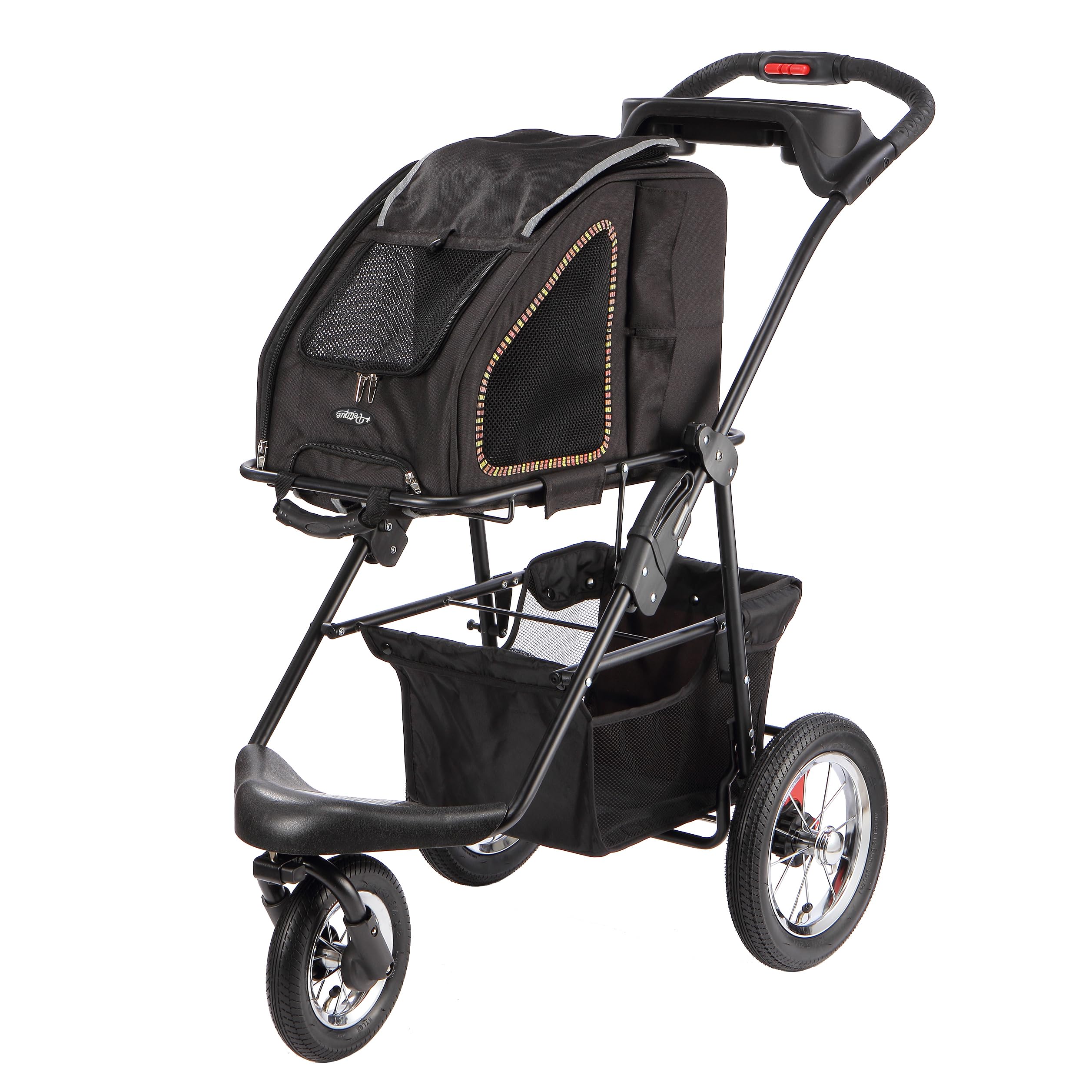 Petique Sunset Strip 5-in-1 Complete Travel System with Pet Carrier & Stroller for Dogs & Cats - Perfect for Road Trips, Vet Visits & Outdoor Adventures