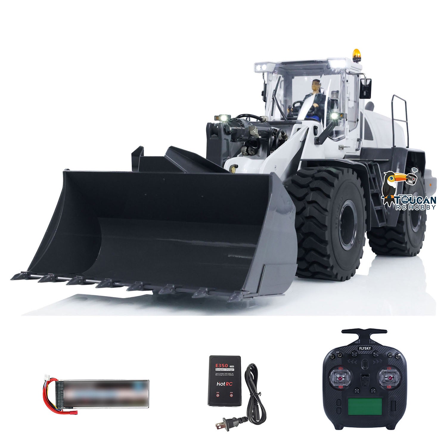 1/14 XDRC 580 Hydraulic RC Loader Metal RTR Remote Control Car - High & Low Speed Simulation, Painted & Assembled, Hobby Model for Construction Site Play & Collection