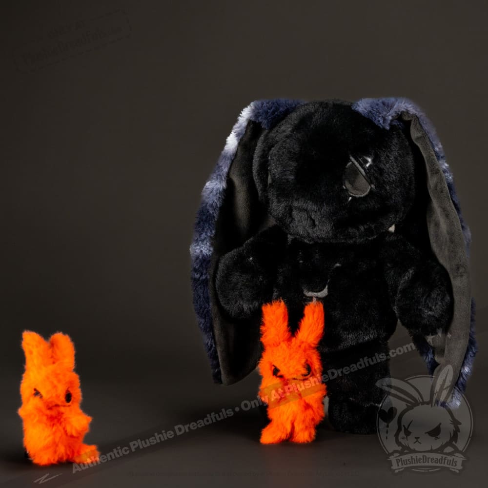 Plushie Dreadfuls Anxiety Rabbit Stuffed Animal - Black Limited Edition Emotional Support Toy for Stress Relief & Comfort