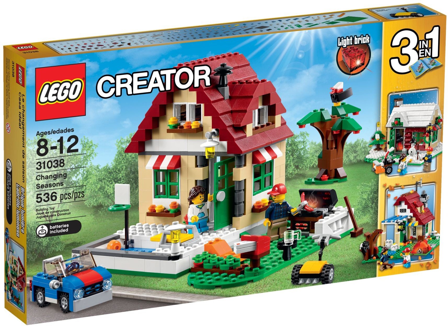 LEGO Creator 31038 Changing Seasons Building Kit - 3-in-1 Modular House Toy with 4 Seasonal Designs - Perfect for Creative Play, Holiday Gifts & Home Decoration