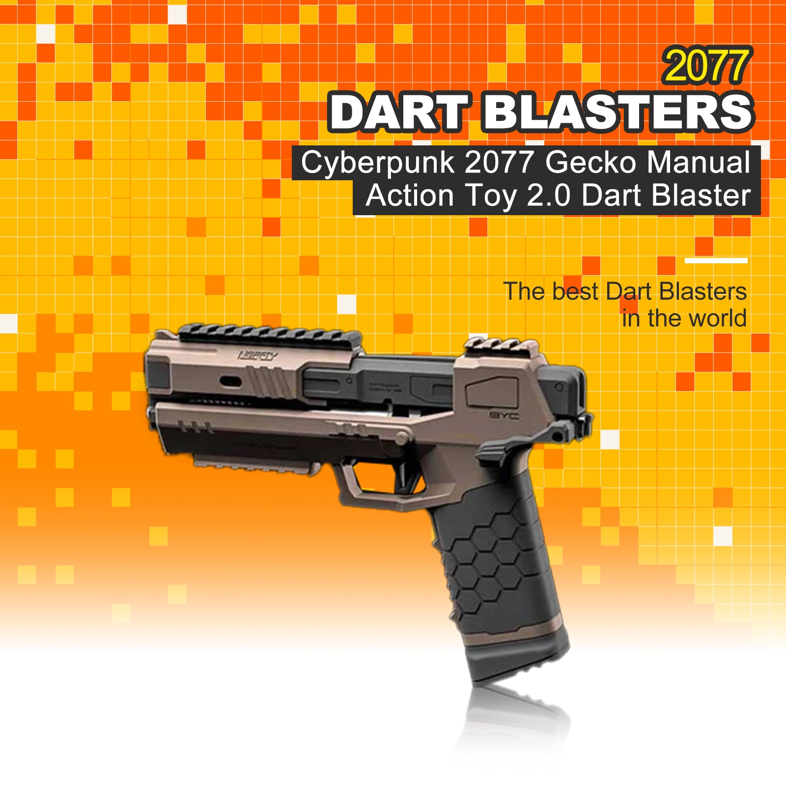 Cyberpunk 2077 Gecko 2.0 Dart Blaster - Manual Action Foam Dart Toy Gun for Nerf Battles, Cosplay & Collectibles - Perfect for Gaming Fans & Action Figure Enthusiasts