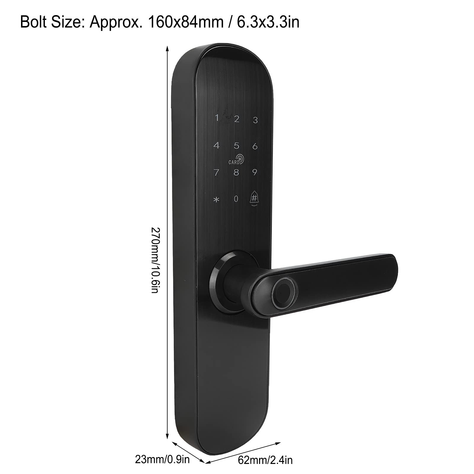 Shanrya Smart Door Lock - 5-in-1 Waterproof Fingerprint & RFID Keyless Entry System for Home Security - Perfect for Balcony, Front Door & Apartment Access Control