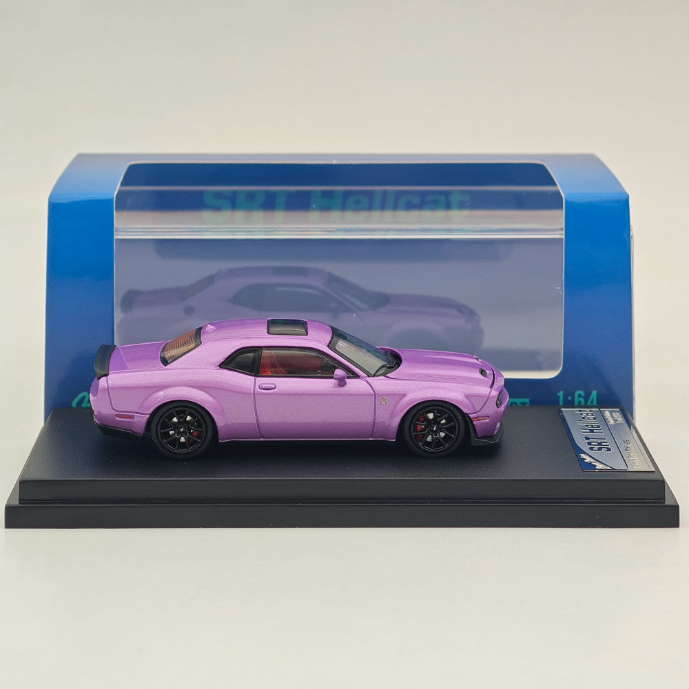 1:64 Scale SH Dodge SRT Hellcat Muscle Sports Diecast Model Car - Purple Collectible Toy for Racing Enthusiasts | Perfect for Display, Gifts, and Car Collection Showcases