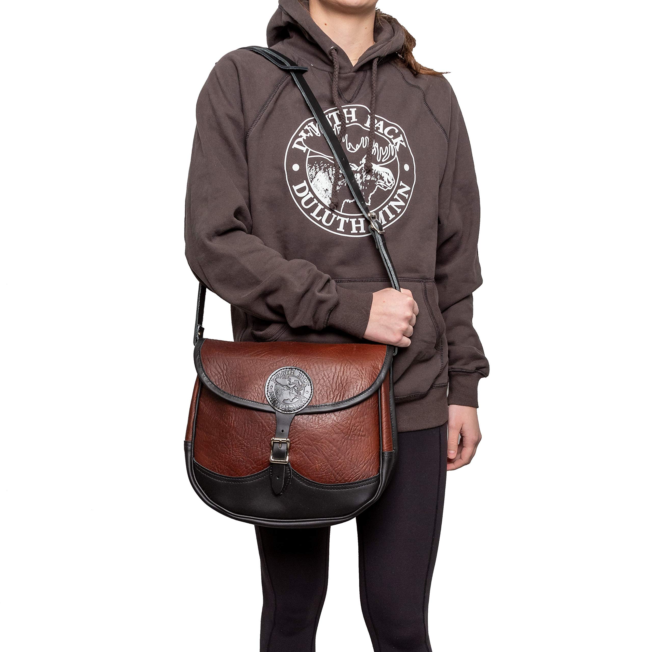 Duluth Pack Genuine Bison Leather Large Crossbody Purse for Women - Stylish & Durable Handbag for Travel, Work & Everyday Use