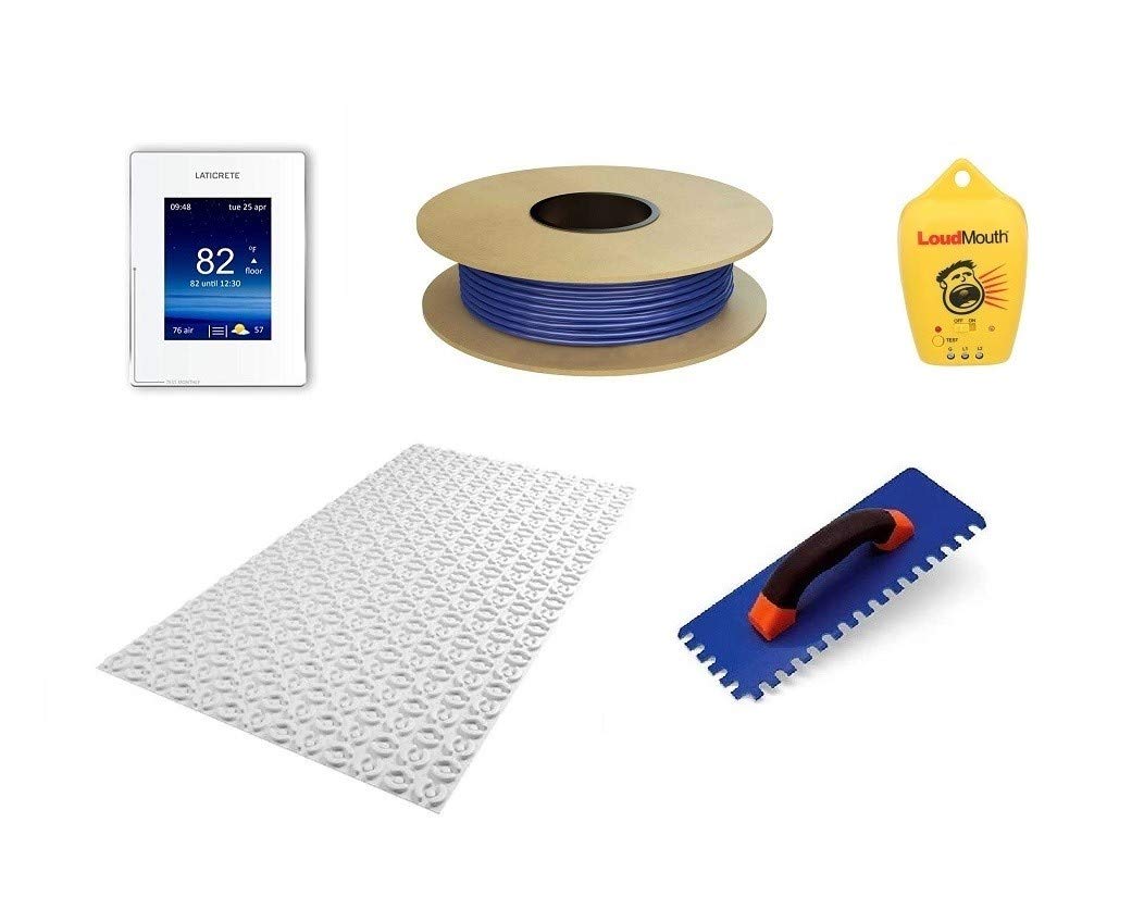 Laticrete Performance Floor Heating Kit - 70 Sq Ft with WiFi Thermostat, Heating Mat & 120V Cable - Safe Installation Tools for Bathroom, Kitchen & Basement Floor Warming