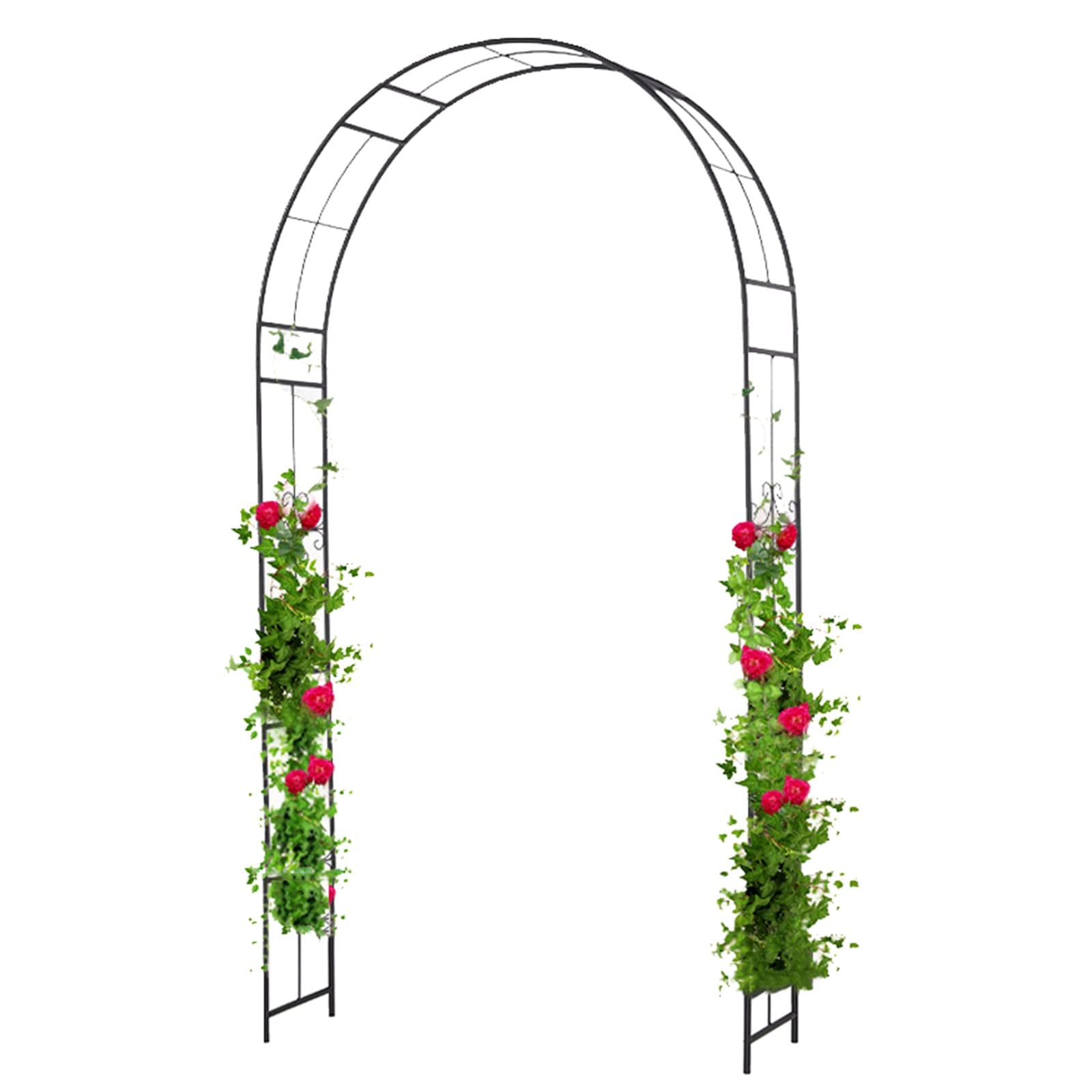 Outdoor Garden Rose Arch - 13mm Metal Iron Pipe Trellis for Climbing Vines, Wedding Pergola & Plant Support | Perfect for Backyard Decor, Wedding Arbors & Flower Stand Displays