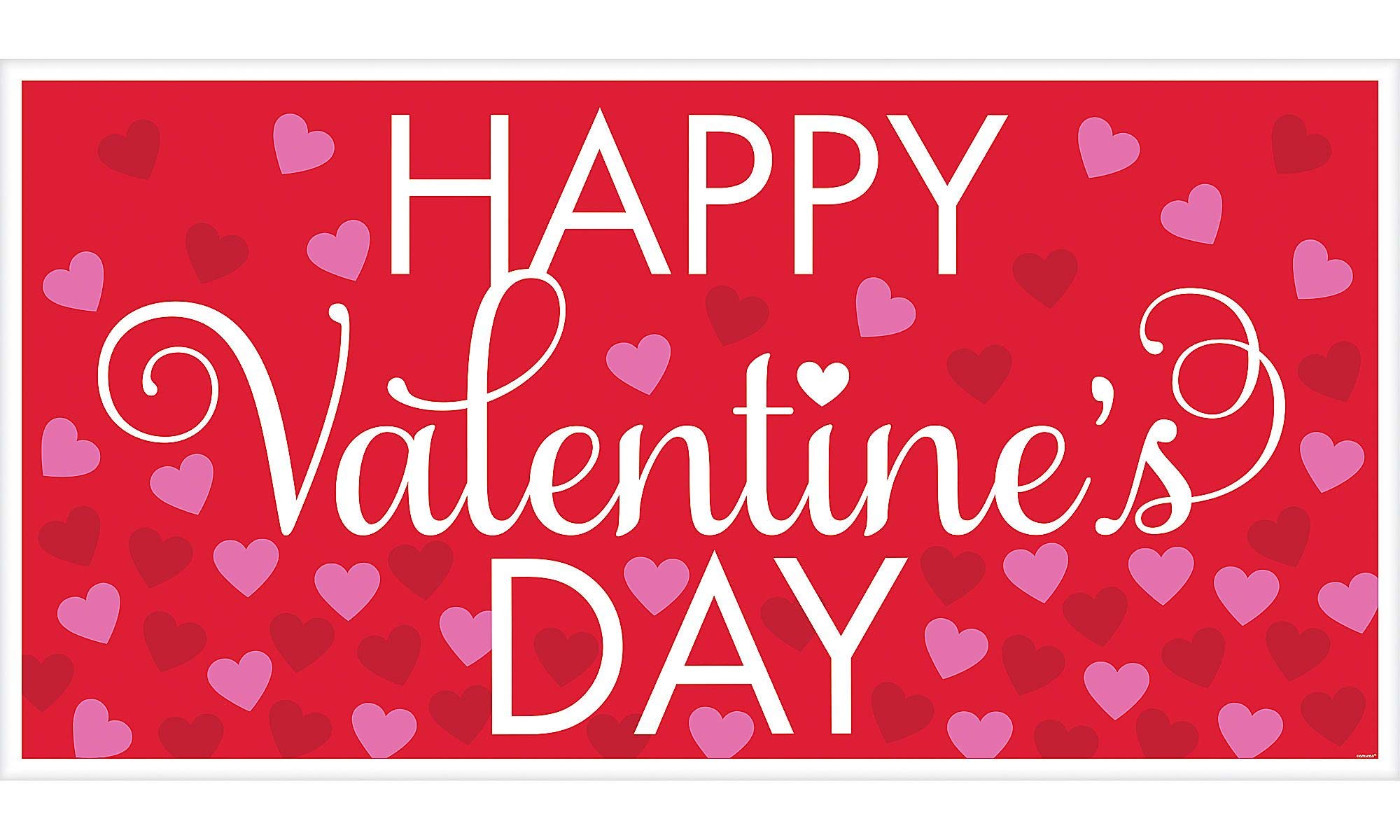 Happy Valentine's Day Banner - Romantic Party Decorations for Valentine's Party, Wedding, Anniversary & Home Decor