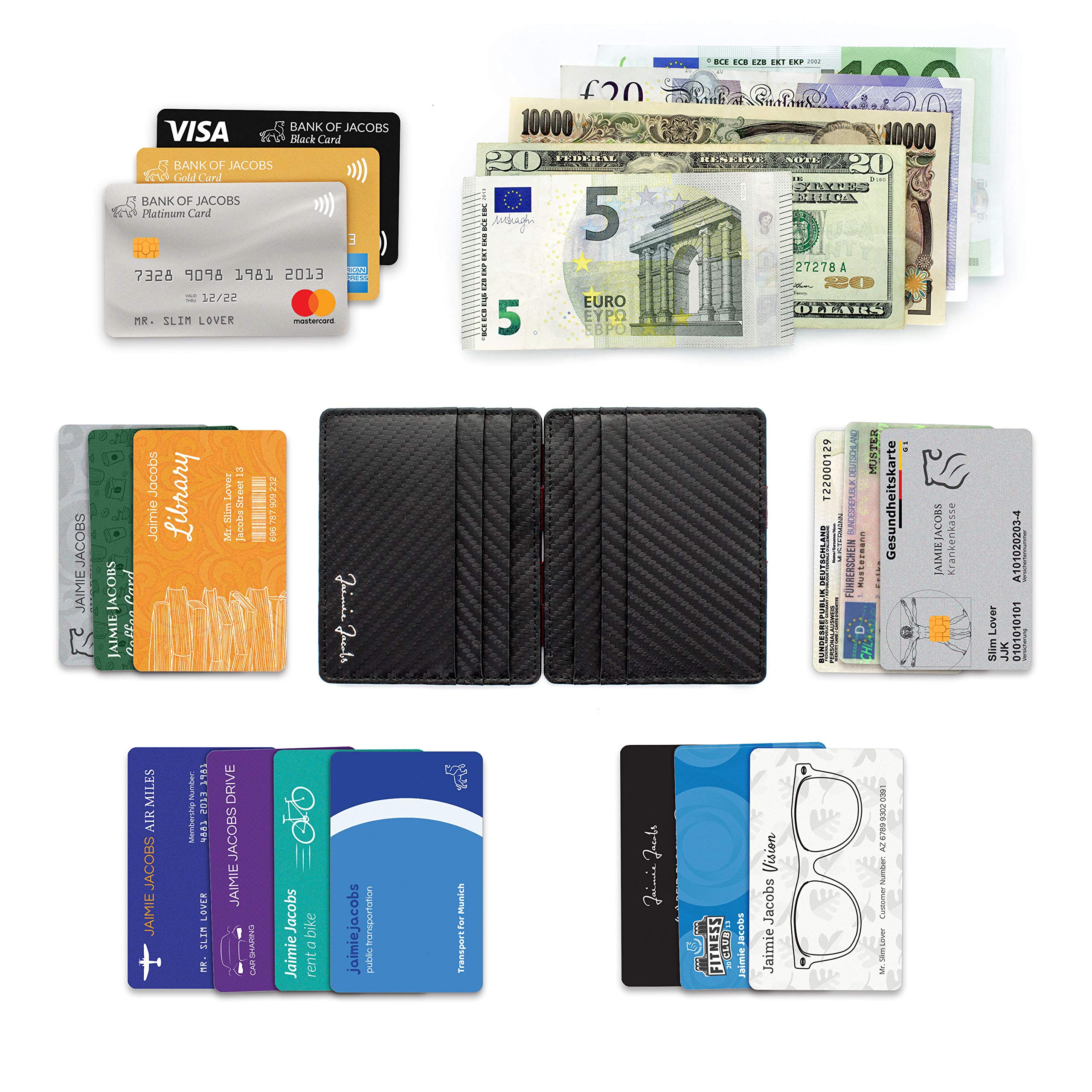 Jaimie Jacobs Genuine Leather RFID Blocking Slim Magic Wallet for Men - Secure & Stylish Minimalist Front Pocket Wallet for Everyday Carry, Travel & Business