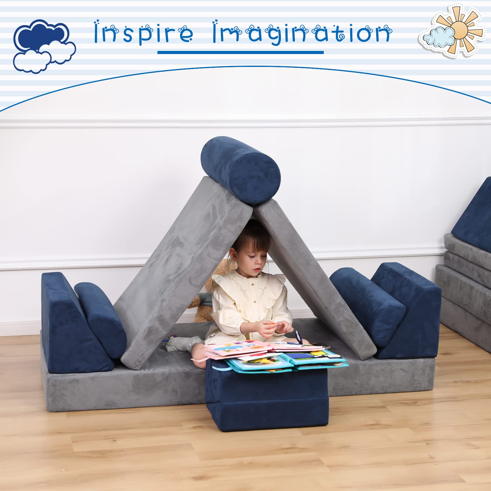 **Kids Play Couch - Soft Foam Sofa for Toddlers to Teens | Indoor & Outdoor Imaginative Play Furniture | Perfect for Bedroom, Playroom & Backyard Fun**