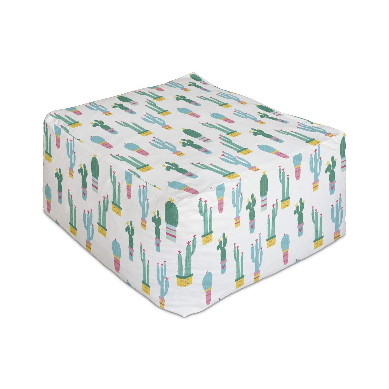 Ambesonne Cactus Rectangle Pouf Ottoman - 25