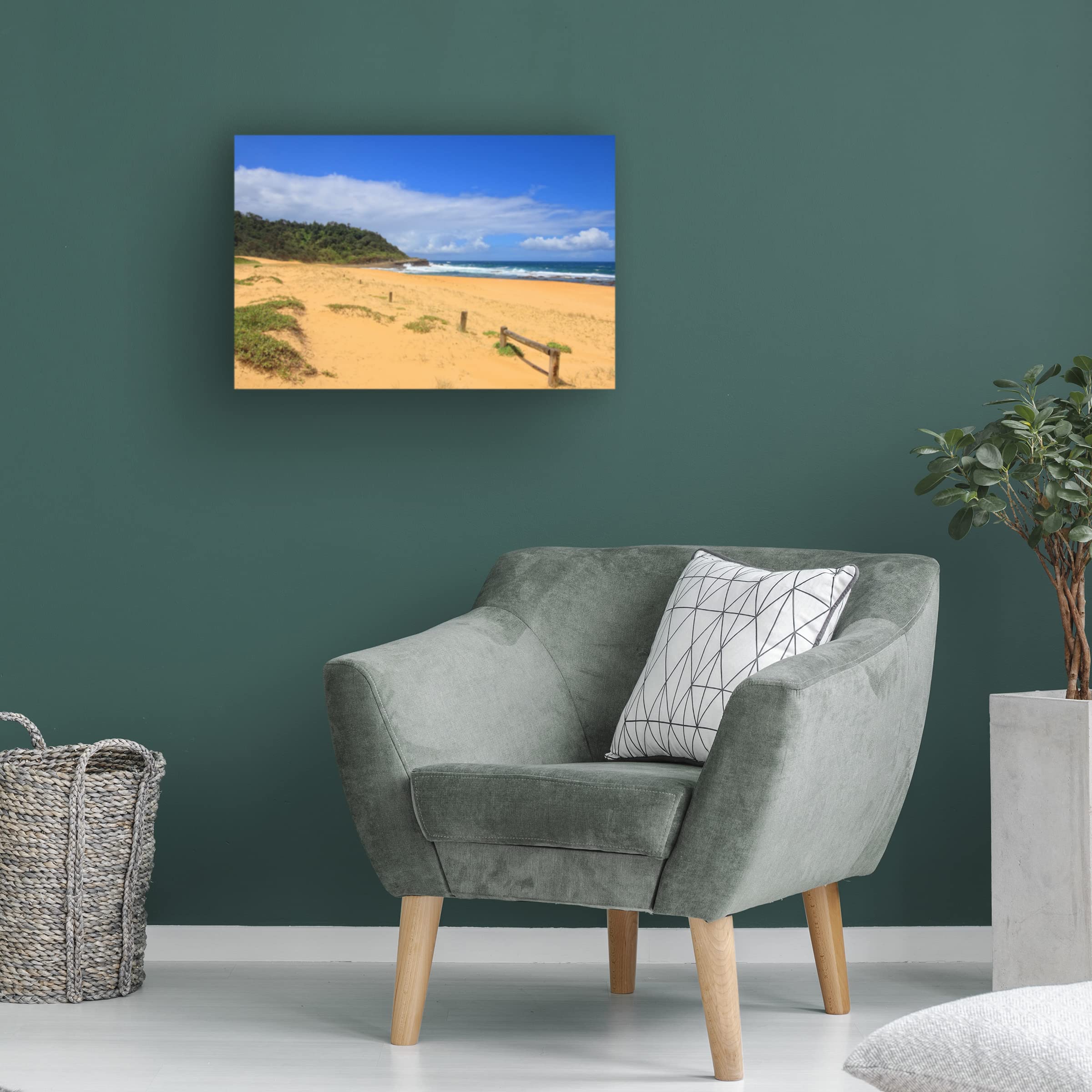Trademark Fine Art 'Forresters Beach' Canvas Wall Art by Beata Czyzowska Young - Coastal Landscape Painting for Living Room, Bedroom & Office Decor
