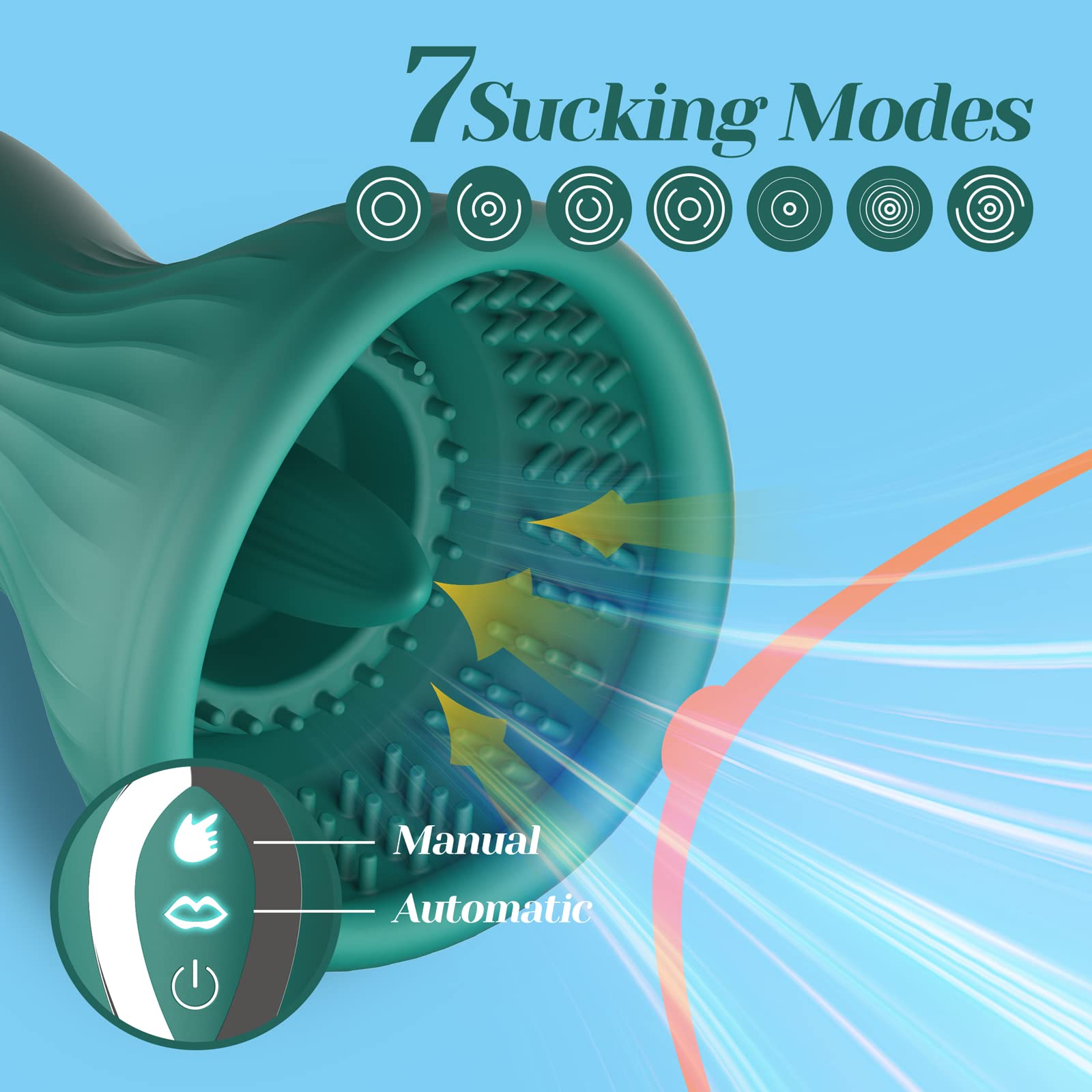 **7-Speed Nipple & Clitoral Stimulator - Sucking Vibrator with 7 Licking Modes, Rechargeable Adult Toy for Women, Couples Play & Solo Pleasure**    (Note: This optimized title includes relevant keywords, removes redundant terms, and adds usage scenarios while maintaining SEO best practices.)